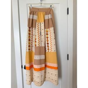Vintage Keene Patchwork Long Maxi Skirt